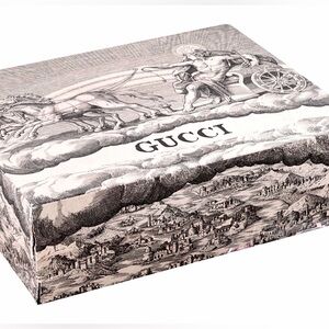Gucci: RARE Authentic Greek Chariot Storage Gift Box. 4” x 10 1/2” x 12 1/2”